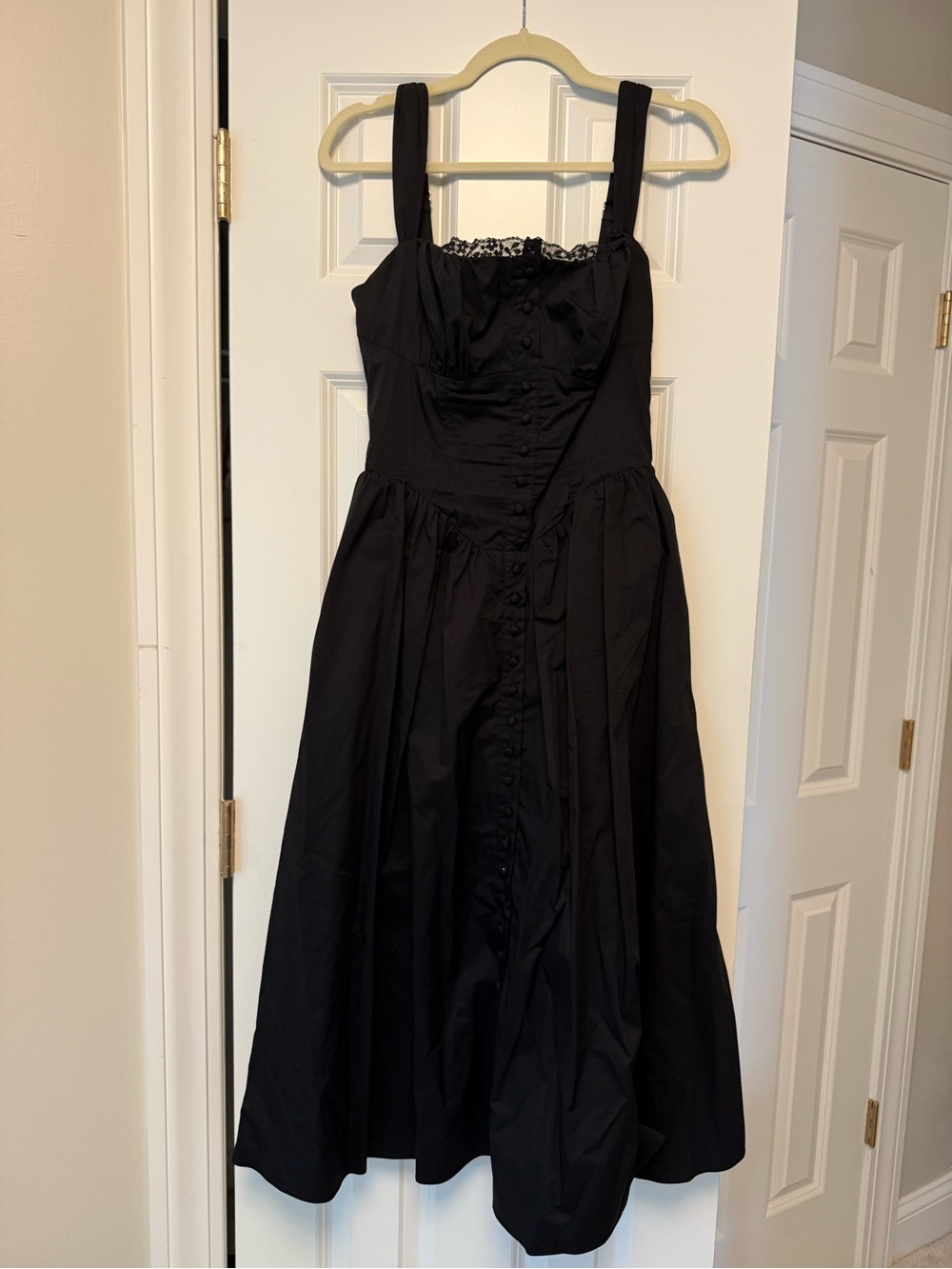 House of CB Black Sleeveless Button-Front Midi Dress